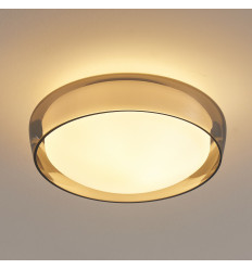 Plafoniera rotonda contemporanea 30 cm in vetro fumé IP44...