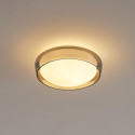 Plafoniera rotonda contemporanea 30 cm in vetro fumé IP44 - Orliano