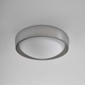 Plafoniera rotonda contemporanea 30 cm in vetro fumé IP44 - Orliano