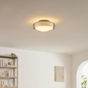 Plafoniera rotonda contemporanea 30 cm in vetro fumé IP44 - Orliano