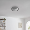 Plafoniera rotonda contemporanea 30 cm in vetro fumé IP44 - Orliano