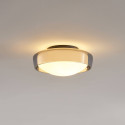 Plafoniera rotonda contemporanea 30 cm in vetro fumé IP44 - Orliano