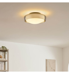 Plafoniera rotonda contemporanea 30 cm in vetro fumé IP44... 2