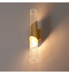 Applique lunga contemporanea in oro chiaro con doppio...
