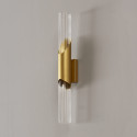 Applique lunga contemporanea in oro chiaro con doppio vetro da 51 cm - Capriano
