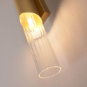 Applique lunga contemporanea in oro chiaro con doppio vetro da 51 cm - Capriano