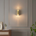 Applique lunga contemporanea in oro chiaro con doppio vetro da 51 cm - Capriano