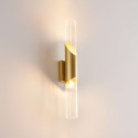 Applique lunga contemporanea in oro chiaro con doppio vetro da 51 cm - Capriano