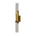 Applique lunga contemporanea in oro chiaro con doppio vetro da 51 cm - Capriano