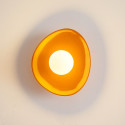 Applique moderna in ceramica arancione e vetro bianco - Florélys