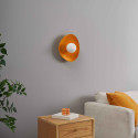 Applique moderna in ceramica arancione e vetro bianco - Florélys