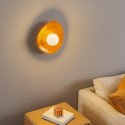 Applique moderna in ceramica arancione e vetro bianco - Florélys