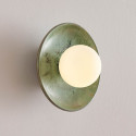 Applique in ceramica smaltata verde acqua con globo bianco - Evyra