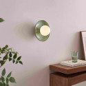 Applique in ceramica smaltata verde acqua con globo bianco - Evyra