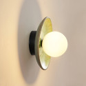 Applique in ceramica smaltata verde acqua con globo bianco - Evyra