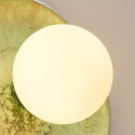 Applique in ceramica smaltata verde acqua con globo bianco - Evyra