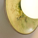 Applique in ceramica smaltata verde acqua con globo bianco - Evyra