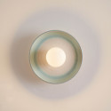 Applique in ceramica bianca e verde acqua con vetro opalino 27 cm - Azélie