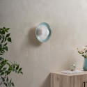 Applique in ceramica bianca e verde acqua con vetro opalino 27 cm - Azélie