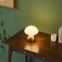 Piccola lampada da tavolo a fungo dorata con comando touch - Leonie