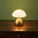 Piccola lampada da tavolo a fungo dorata con comando touch - Leonie