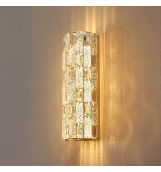 Applique LED dorata con cristalli di vetro e riflessi... 2