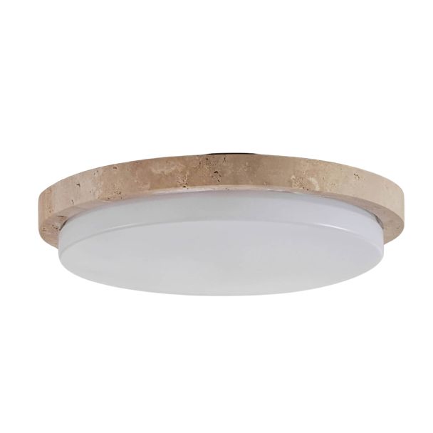 Piccola plafoniera bianca 30 cm in travertino naturale LED 10 W - Malba