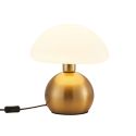 Lampada da tavolo a fungo con base dorata e paralume opalino - Leonie