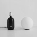 Lampada da tavolo rétro chic nera con vetro bianco - Sorène