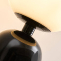 Lampada da tavolo rétro chic nera con vetro bianco - Sorène