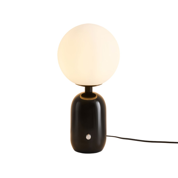 Lampada da tavolo rétro chic nera con vetro...