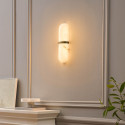 Applique ovale effetto marmo con anello dorato 40 cm - Positano