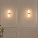 Applique ovale effetto marmo con anello dorato 40 cm - Positano