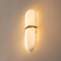 Applique ovale effetto marmo con anello dorato 40 cm - Positano