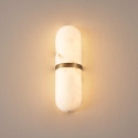 Applique ovale effetto marmo con anello dorato 40 cm - Positano