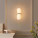 Applique ovale effetto marmo con anello dorato 40 cm - Positano