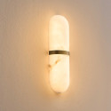 Applique ovale effetto marmo con anello dorato 40 cm - Positano