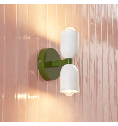 Applique pop colorata a doppio cilindro verde e bianco -...