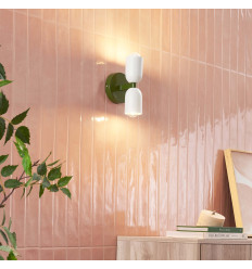 Applique pop colorata a doppio cilindro verde e bianco -... 2