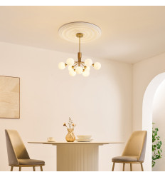 Elegante lampadario in ottone a 9 sfere - Audrey