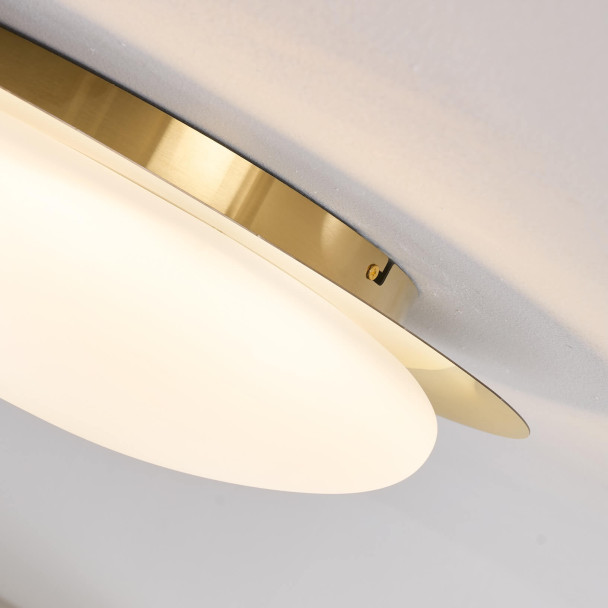 Plafoniera LED dimmerabile oro lucido con...