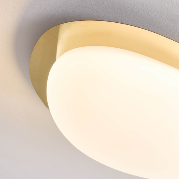 Plafoniera LED dimmerabile oro lucido con...