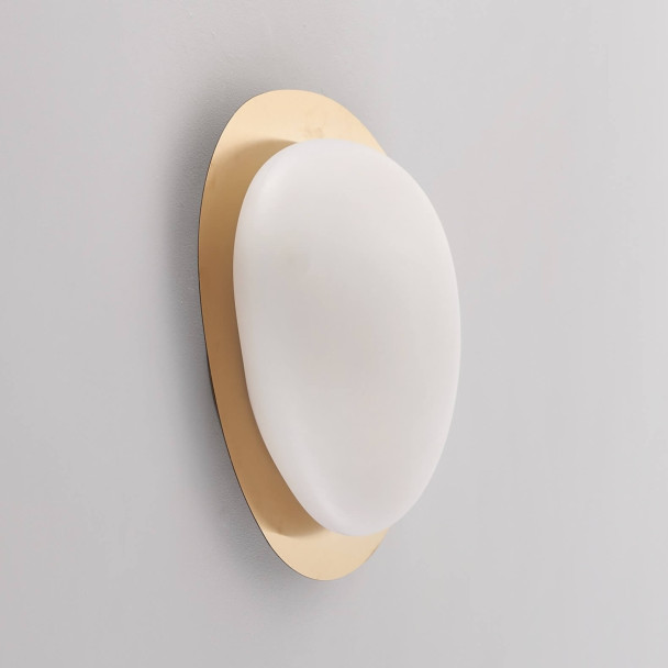 Plafoniera LED dimmerabile oro lucido con...