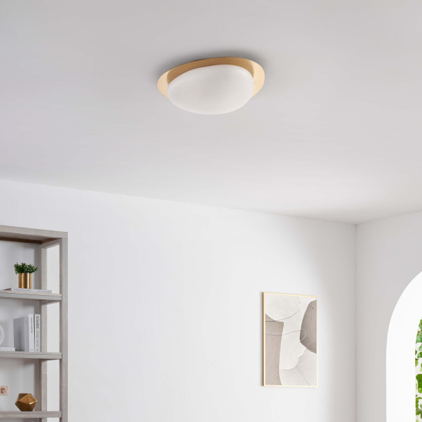 Plafoniera LED dimmerabile oro lucido con...