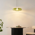 Sospensione LED contemporanea con disco in vetro colorato 45 cm - Solvani