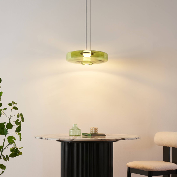 Sospensione LED contemporanea con disco in...