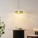 Sospensione LED contemporanea con disco in vetro colorato 45 cm - Solvani