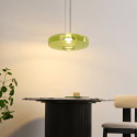 Sospensione LED contemporanea con disco in vetro colorato 45 cm - Solvani
