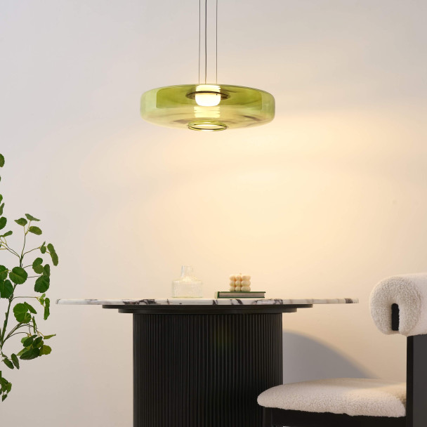 Sospensione LED contemporanea con disco in...