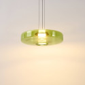 Sospensione LED contemporanea con disco in vetro colorato 45 cm - Solvani